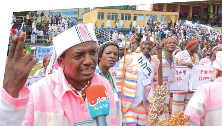 مكوريا جوراتشا، المتحدث باسم فرقة الفنون الشعبية لقومية دراشي منطقة في إقليم شعوب جنوب إثيوبيا.