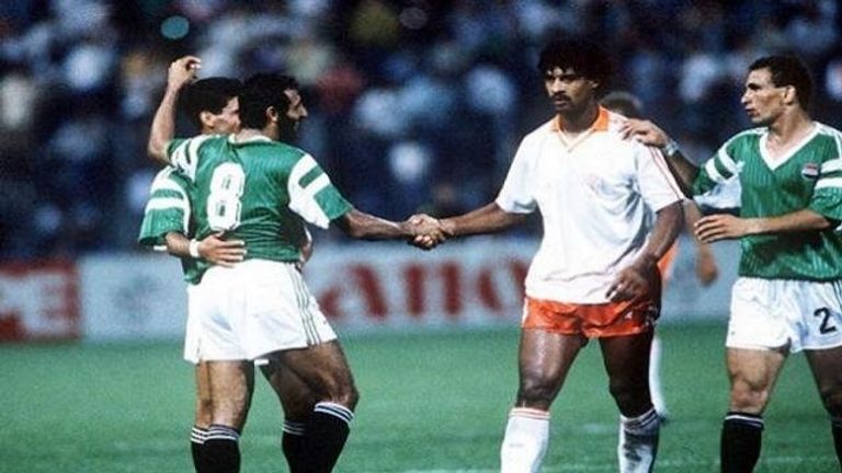 منتخب مصر في كأس العالم إيطاليا 1990 فاروق جعفر أحد أساطير نادي الزمالك المصري