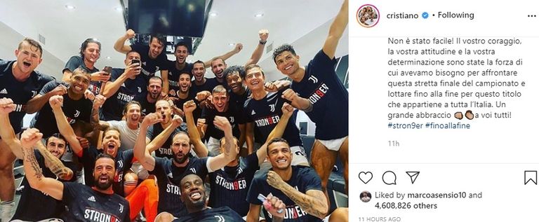 تغريدة رونالدو كريستيانو رونالدو يحتفل بلقب الدوري الإيطالي