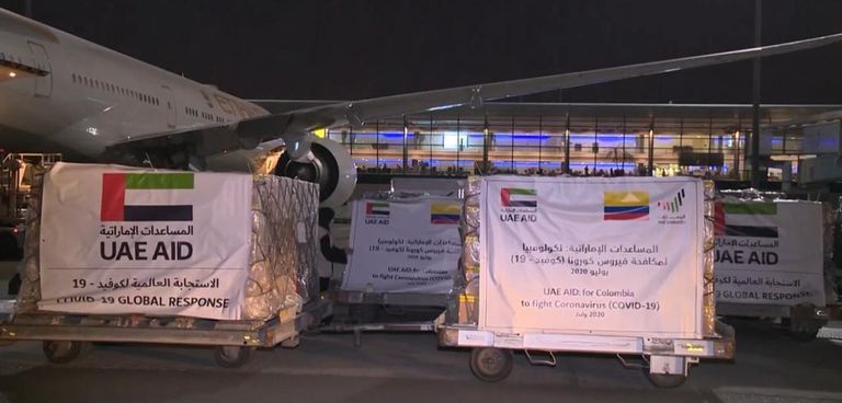 طائرة مساعدات طبية إماراتية ثالثة لكولومبيا 