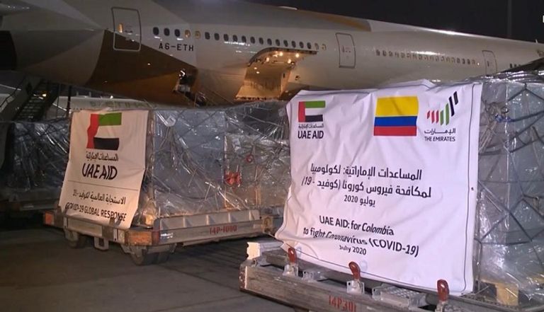 طائرة مساعدات طبية إماراتية ثالثة لكولومبيا 