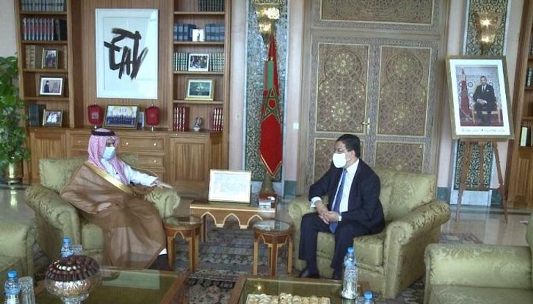 وزير الخارجية المغربي ونظيره السعودي خلال لقاء اليوم 
