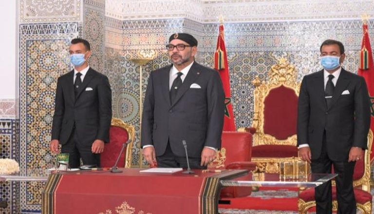 العاهل المغربي محمد السادس خلال خطاب العرش
