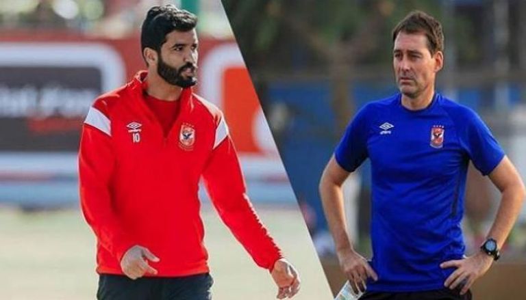 رينيه فايلر مدرب الأهلي المصري ولاعبه صالح جمعة صالح جمعة لاعب الأهلي المصري