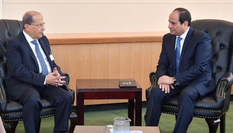 لقاء سابق بين الرئيس المصري ونظيره اللبناني 
