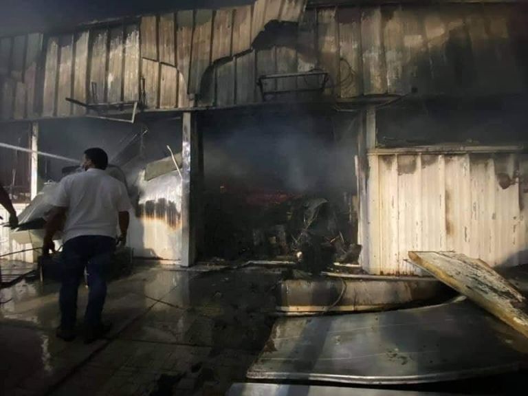 حريق مطار مصراتة الليبي