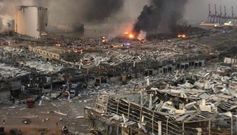 أثار الانفجار الذي وقع في مرفأ بيروت