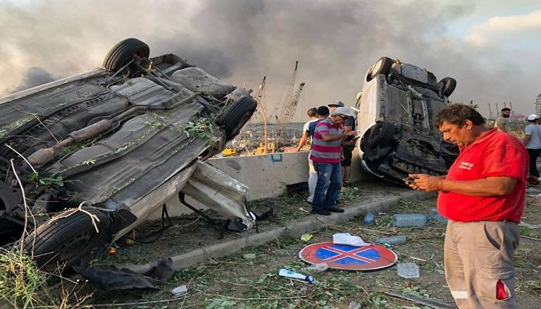 مخلفات الدمار إثر انفجار بيروت