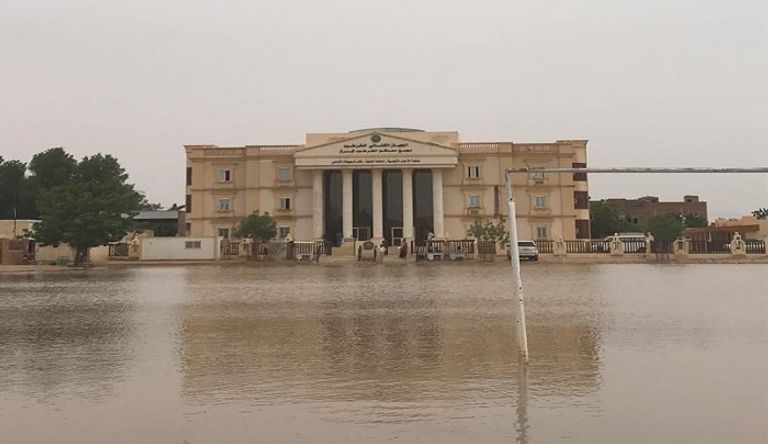 آثار السيول على إحدى المناطق السودانية