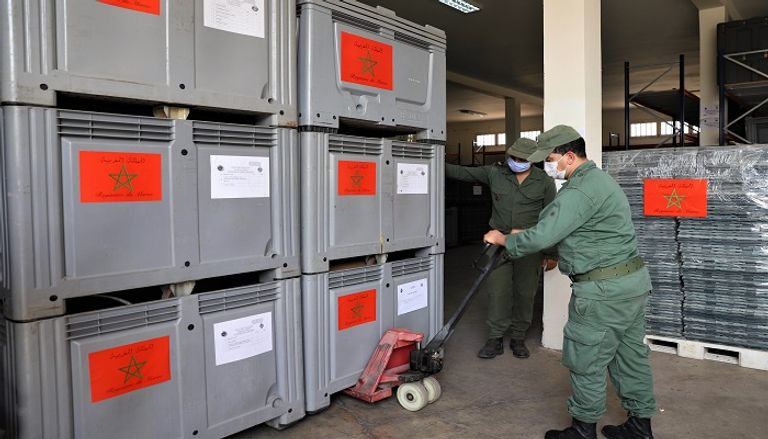 جانب من المساعدات المغربية التي وصلت لبنان عقب الانفجار الضخم الذي ضرب مرفأ بيروت جانب من المساعدات المغربية التي وصلت لبنان