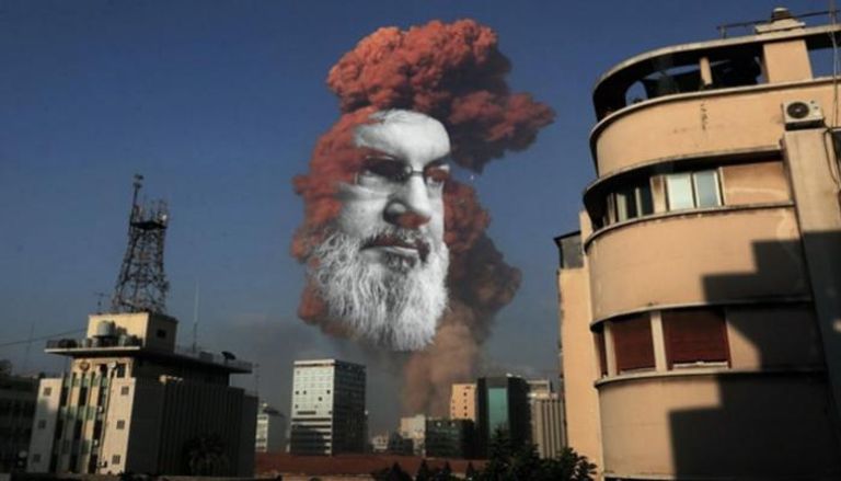 صورة تداولها نشطاء للربط بين حزب الله وانفجار بيروت