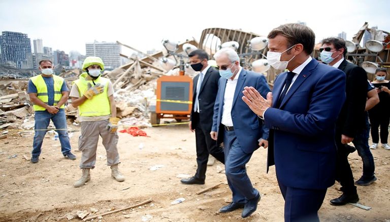 الرئيس الفرنسي خلال زيارة مرفأ بيروت - أ.ف.ب الرئيس الفرنسي إيمانويل ماكرون خلال زيارته لمرفأ بيروت - أ.ف.ب