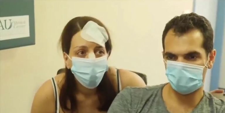 الطفلة اللبنانية صوفي عجوري بعد إصابتها