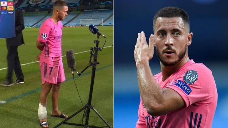 البلجيكي إدين هازارد نجم وسط ريال مدريد فريق ريال مدريد الإسباني