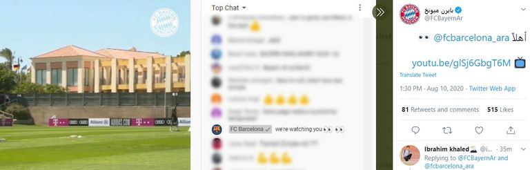 التغريدة بايرن وبرشلونة في 2015