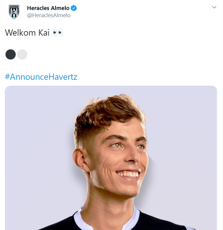 تغريدة هيراكليس ألميلو كاي هافيرتز بقميص هيراكليس