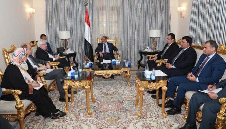 قيادات الحكومة اليمنية تستقبل المبعوث الأممي