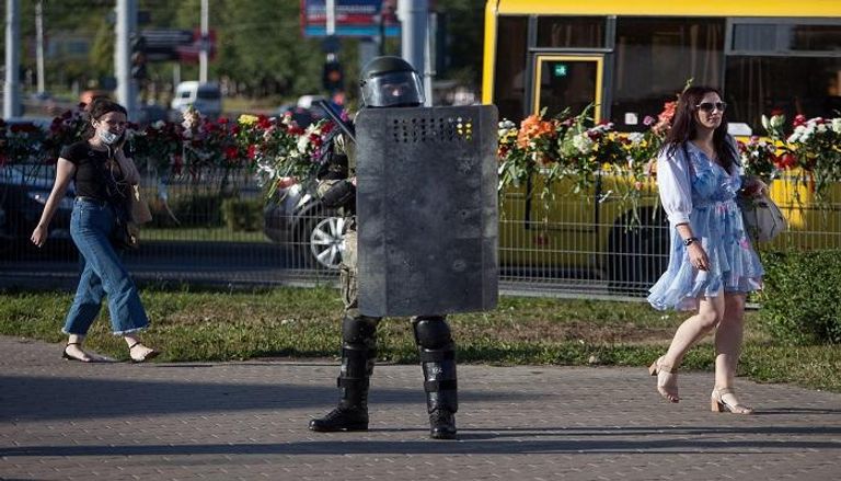 الأمن في بيلا روسيا ينتشر ضد المظاهرات  في الشارع