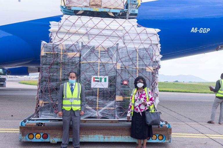 جانب من المساعدات الإماراتية