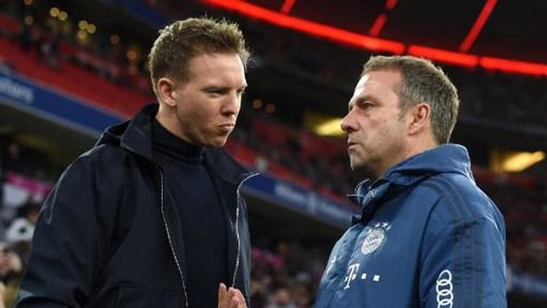 هانز فليك مدرب بايرن ميونيخ وناجلزمان مدرب لايبزيج هانز فليك وجوليان ناجلزمان وتوماس توخيل