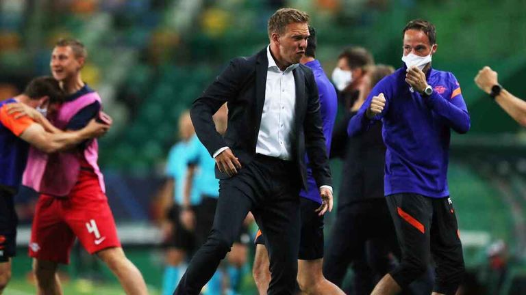 ناجلزمان مدرب لايبزيج أبهر الجميع في دوري أبطال أوروبا هانز فليك وجوليان ناجلزمان وتوماس توخيل