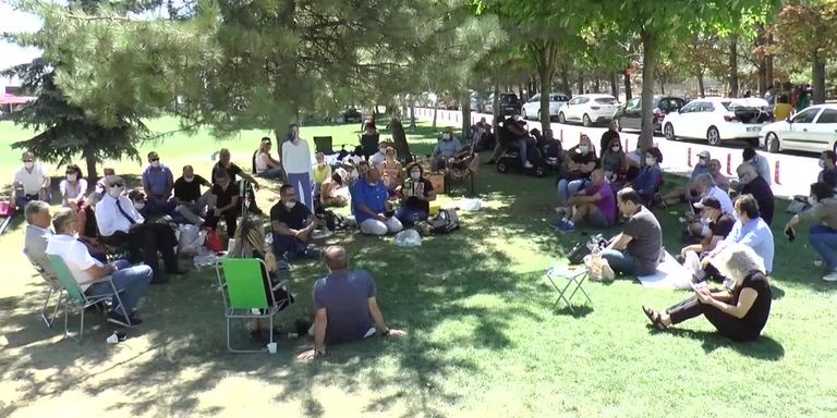 جانب من المظاهرة بأنقرة