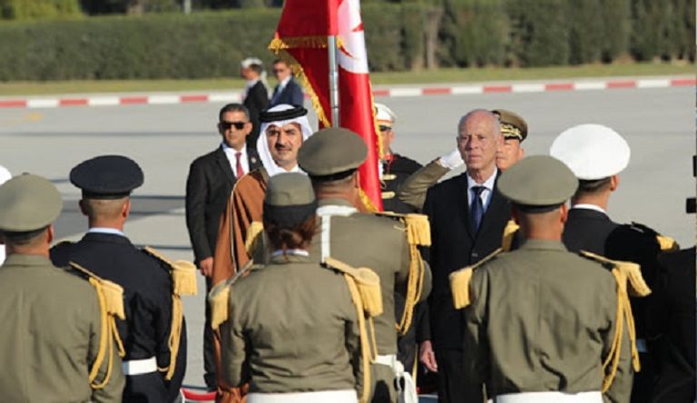 قيس سعيد وتميم بن حمد آل ثاني - أرشيفية