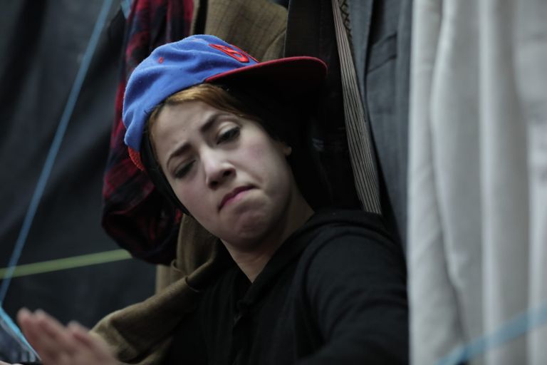 مشهد من مسرحية "ارجموا مريم"