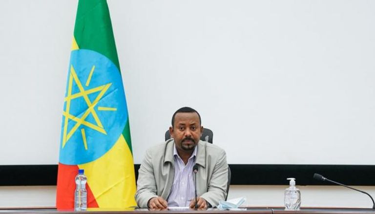 رئيس الوزراء الإثيوبي آبي أحمد خلال اجتماع حزبي الإثنين