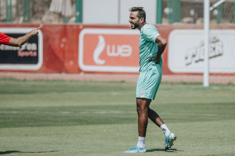 محمود عبدالمنعم كهربا لاعب الأهلي المصري رينيه فايلر مدرب الأهلي المصري