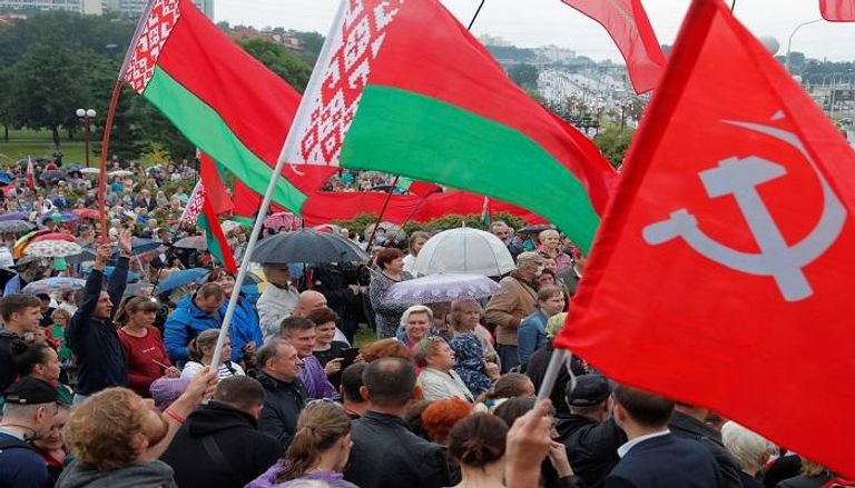 مظاهرات في بيلاروسيا ضد فوز الرئيس ألكسندر لوكاشينكو 