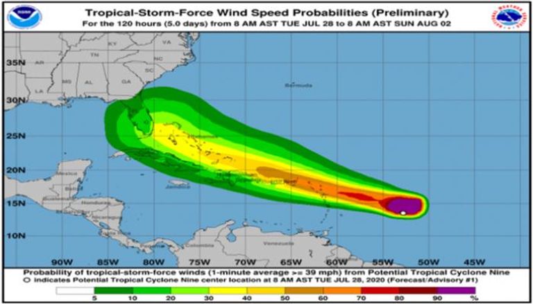 العاصفة لورا تتتقدم نحو بورتوريكو الأمريكية وهايتي 