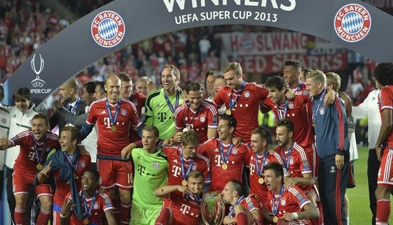 بايرن ميونيخ توج بالسوبر الألماني عام 2013 على حساب تشيلسي الإنجليزي بايرن ميونيخ بطل دوري أبطال أوروبا
