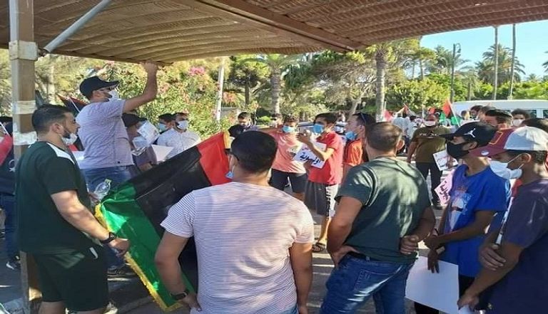 جانب من المظاهرات ضد السراج بشوارع طرابلس