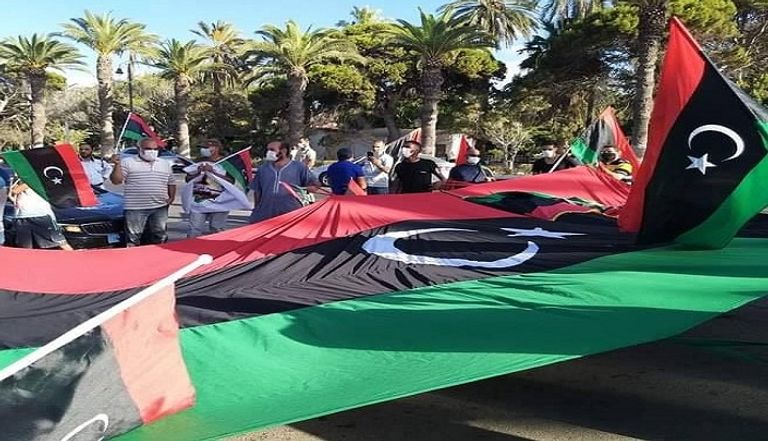 جانب من المظاهرات ضد السراج بشوارع طرابلس