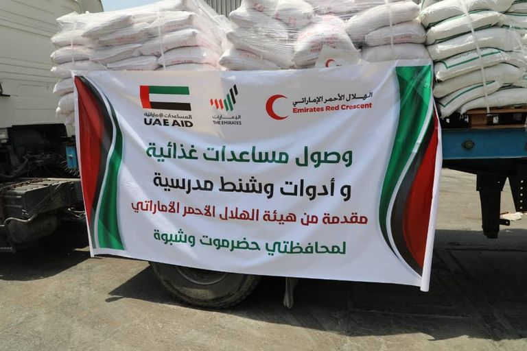 جانب من المساعدات الإماراتية