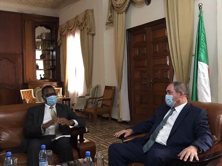 وزير الخارجية الجزائري والمبعوث الأممي إلى مالي جانب من اجتماع الوفد الجزائري مع المجلس العسكري الحاكم في مالي