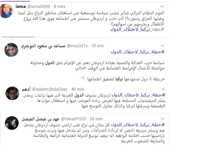 ردود أفعال المغردين العرب على مخططات تركيا لاحتلال الدول
