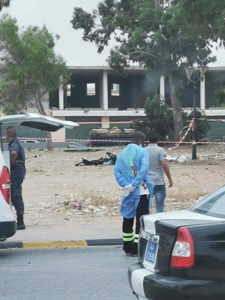 موقع التفجير في طرابلس