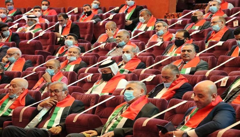 الشيخ عبدالله بن زايد آل نهيان خلال كلمته للجالية الفلسطينية بالإمارات