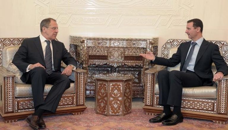 لافروف في لقاء سابق مع الأسد بدمشق - أرشيفية