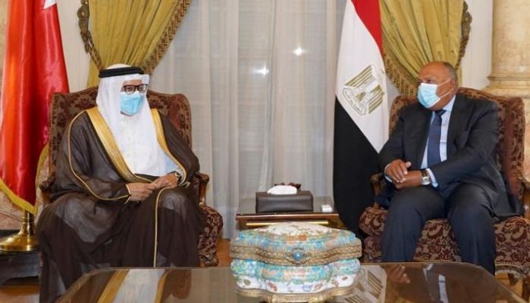 لقاء وزيري خارجية مصر سامح شكري والبحرين عبداللطيف الزياني
