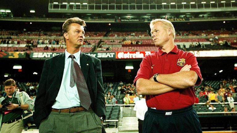 رونالد كومان ولويس فان جال في برشلونة