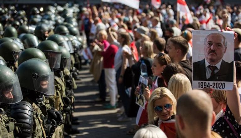 جانب من احتجاجات بيلاروسيا-  فرانس برس