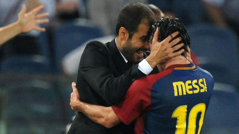 ميسي مع بيب في 2009 ليونيل ميسي قائد برشلونة