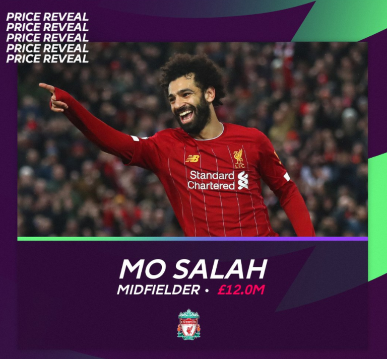 المصري محمد صلاح مهاجم ليفربول الإنجليزي فانتازي الدوري الإنجليزي