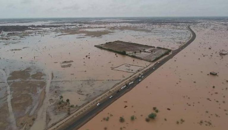 جانب من آثار الدمار  جراء السيول في السودان