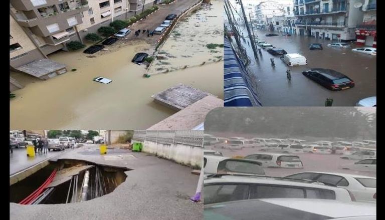 سيول عارمة تغرق العاصمة الجزائرية