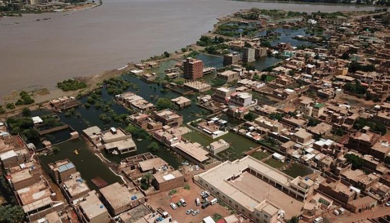 صورة جوية ترصد آثار الفيضانات في السودان