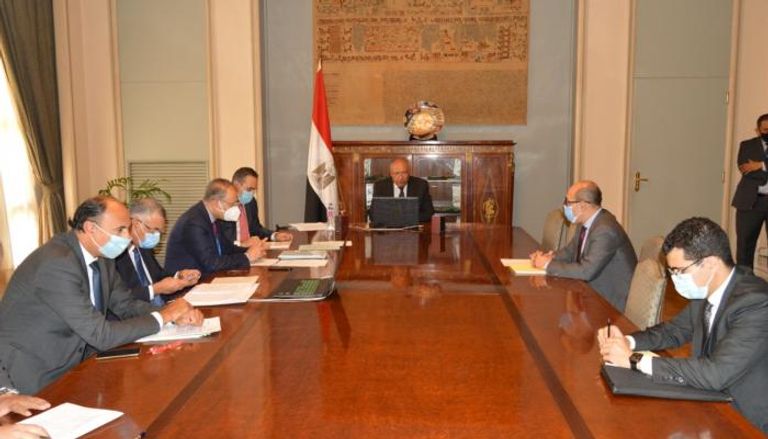 وزير الخارجية المصري سامح شكري، خلال مشاركته في اجتماع الجامعة العربية